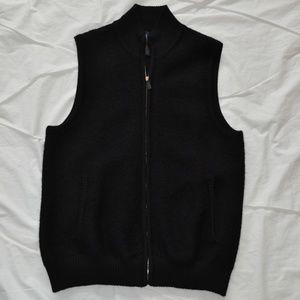 Charter Club Black Wool Zip Vest
